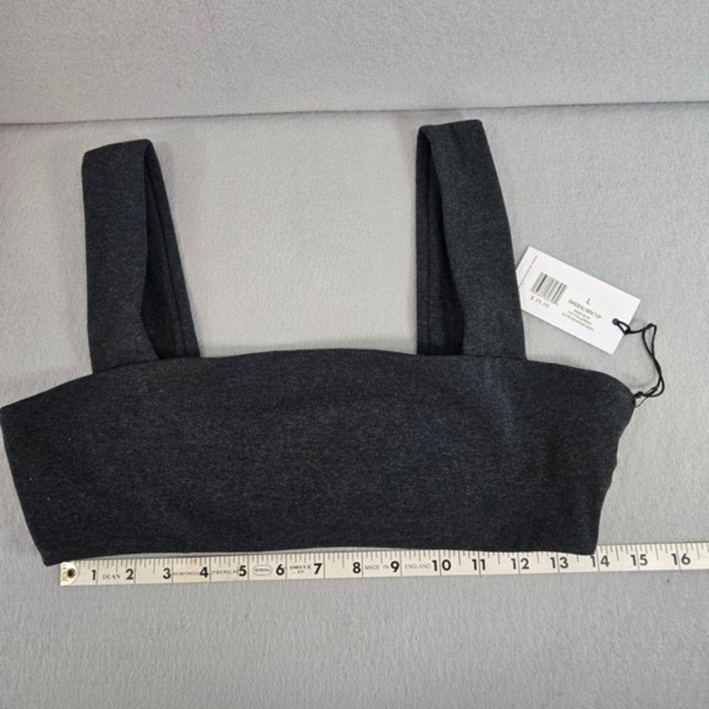 Weworewhat Bandeau Bralette Top Cotton Jersey Dark Heather Grey Size L - Picture 7 of 8